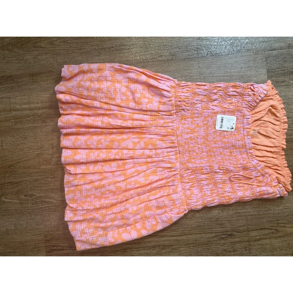 Free‎ People Embellished Bubble Mini Dress Shell Coral Pink Orange OB2249861 XS